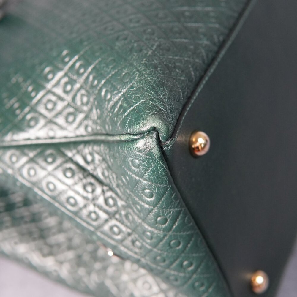 Tod’s Green Soft Leather 2-Way Shoulder Bag Handbag with Strap - Picture 12 of 15